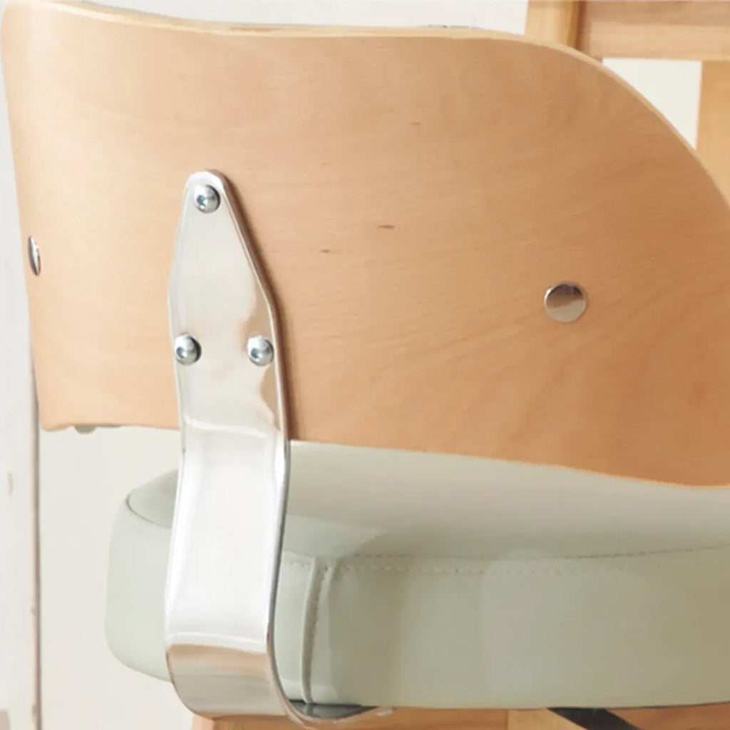 Natural Wood Round Leather Swivel Bar Stools