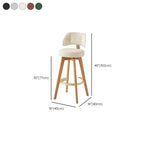 Natural Wood Round Leather Swivel Bar Stools