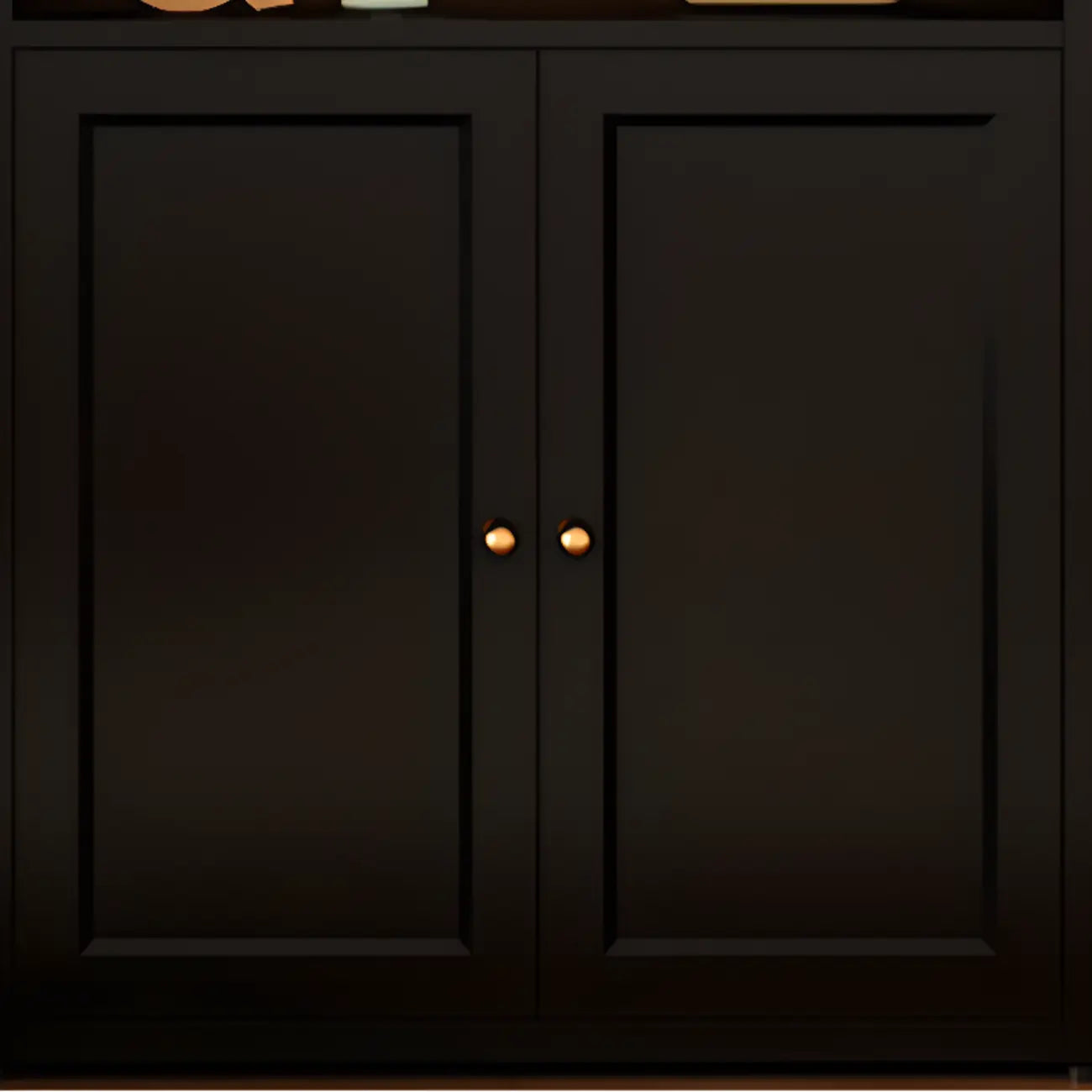 Contemporary Black Metal Bookcase with Glass Doors