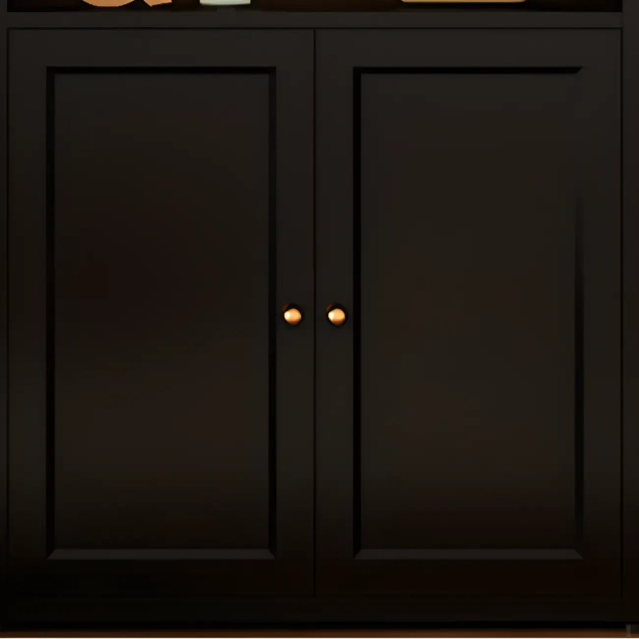 Contemporary Black Metal Bookcase with Glass Doors