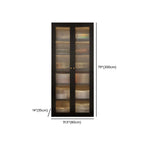 Contemporary Black Metal Bookcase with Glass Doors