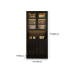 Contemporary Black Metal Bookcase with Glass Doors