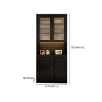 Contemporary Black Metal Bookcase with Glass Doors