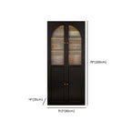 Contemporary Black Metal Bookcase with Glass Doors