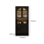 Contemporary Black Metal Bookcase with Glass Doors