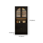 Contemporary Black Metal Bookcase with Glass Doors