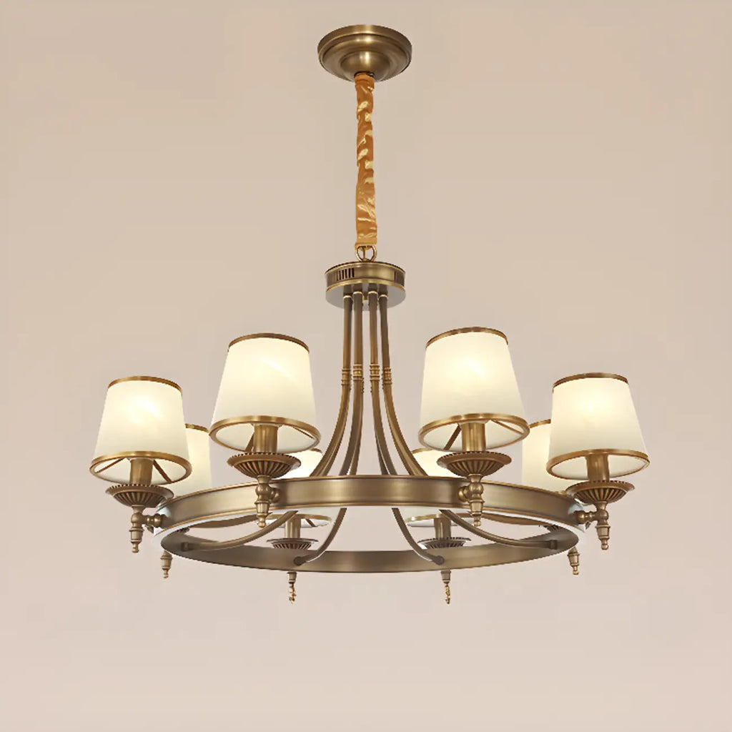 Adjustable Metal Vintage Hoop Chandelier with Shade