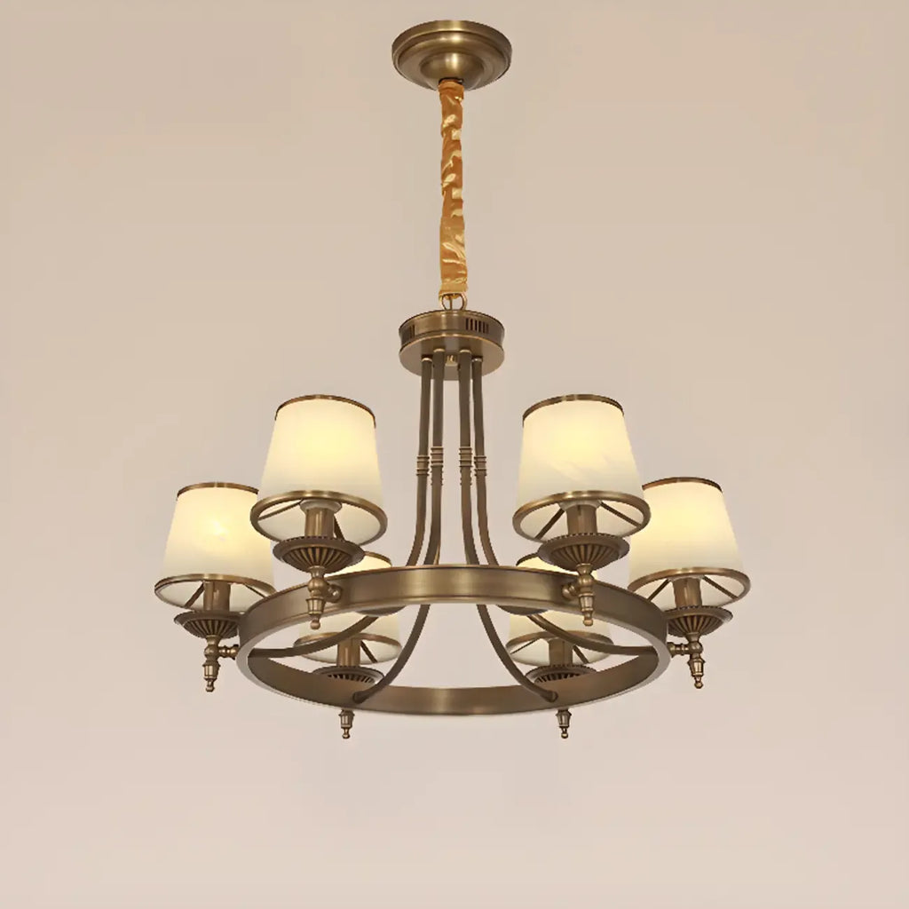 Adjustable Metal Vintage Hoop Chandelier with Shade