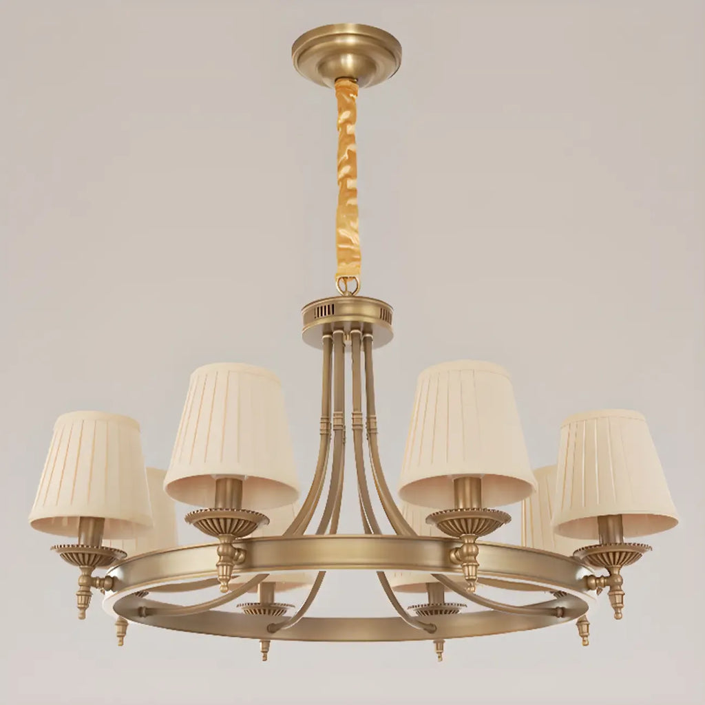 Adjustable Metal Vintage Hoop Chandelier with Shade