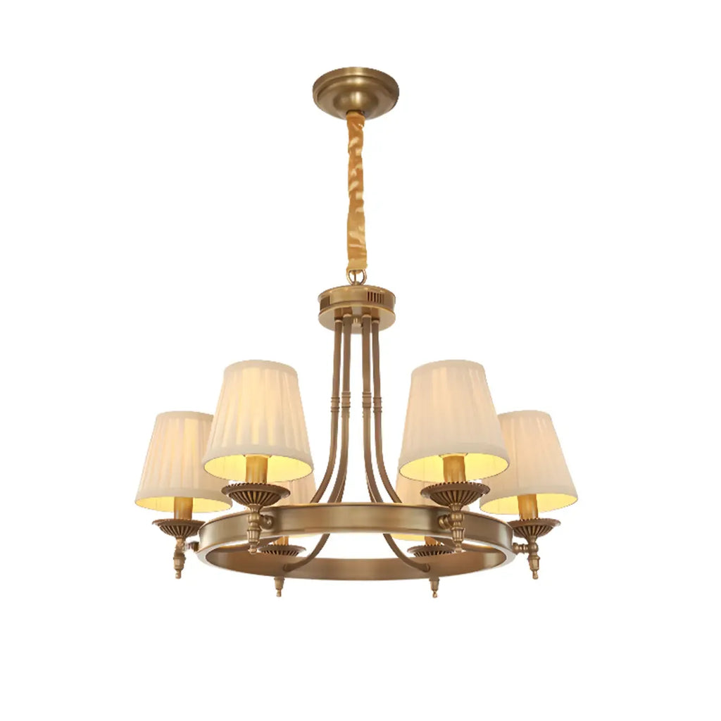 Adjustable Metal Vintage Hoop Chandelier with Shade