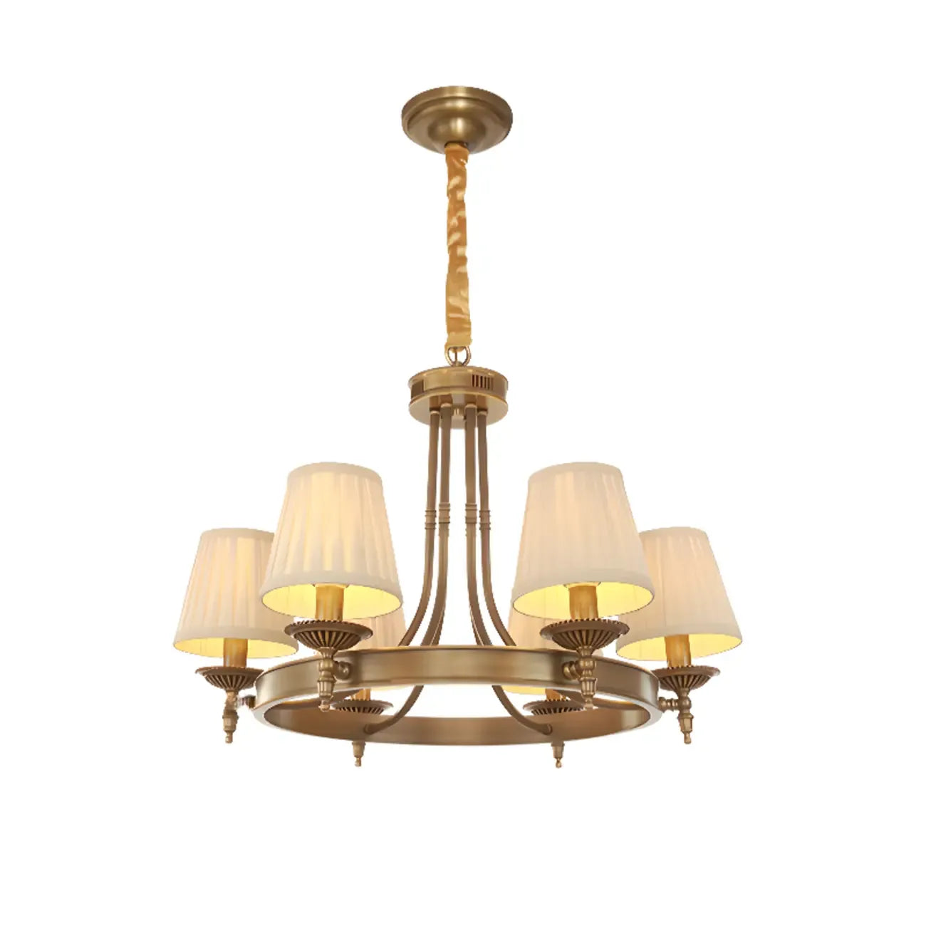 Adjustable Metal Vintage Hoop Chandelier with Shade