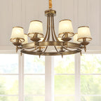 Adjustable Metal Vintage Hoop Chandelier with Shade