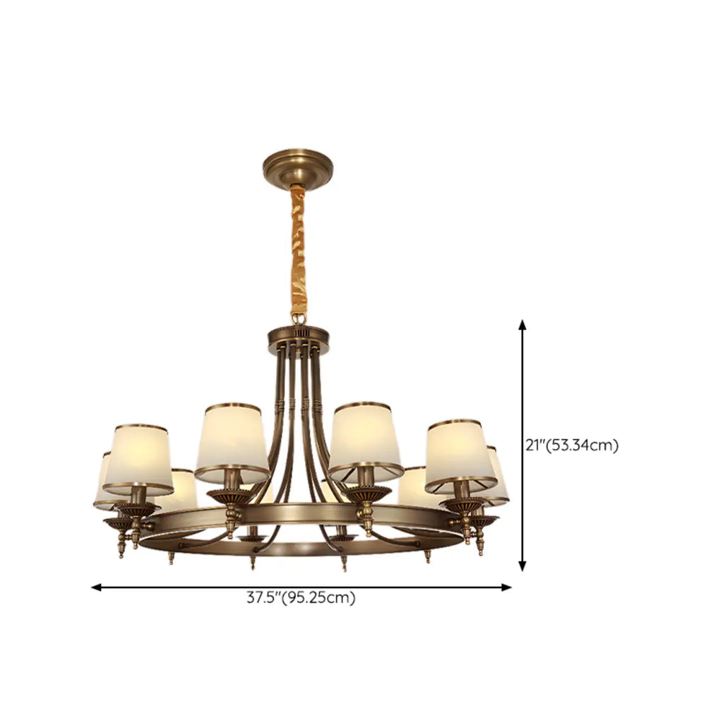 Adjustable Metal Vintage Hoop Chandelier with Shade