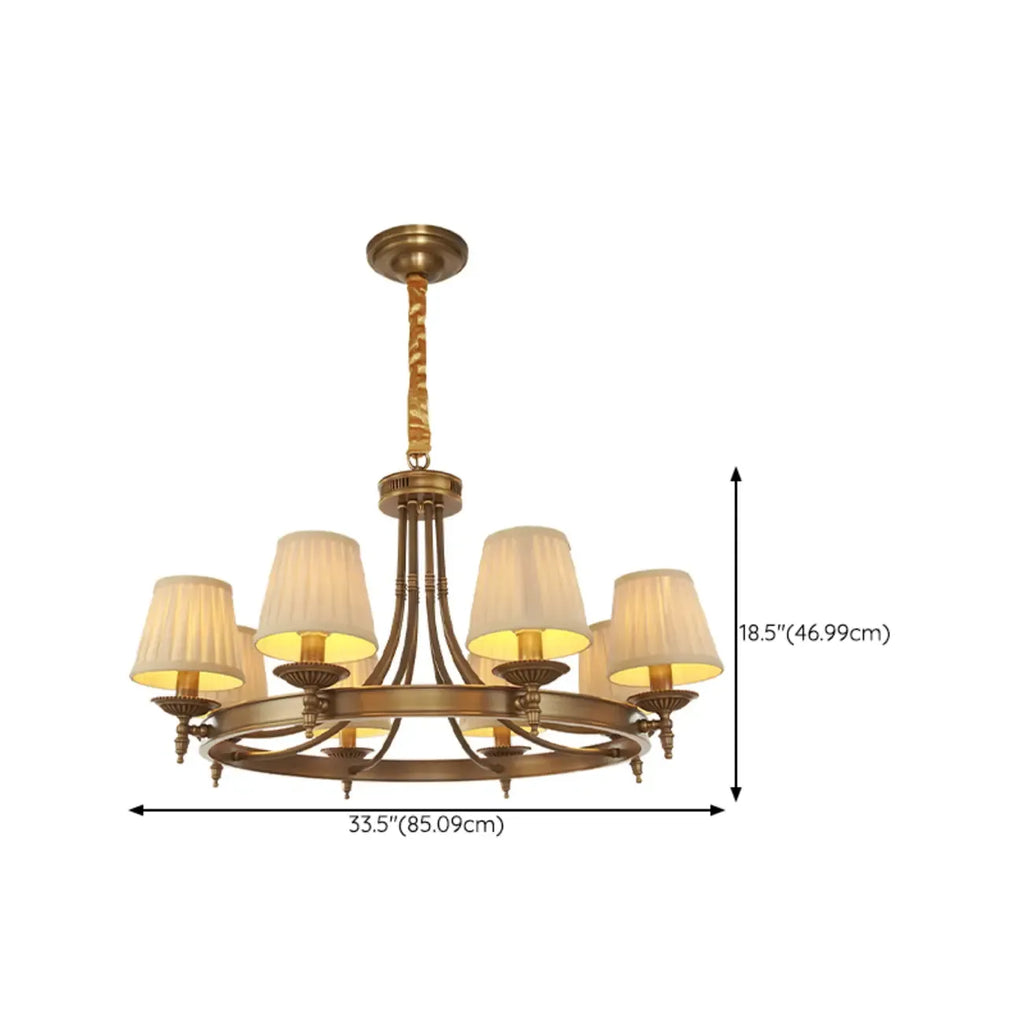 Adjustable Metal Vintage Hoop Chandelier with Shade