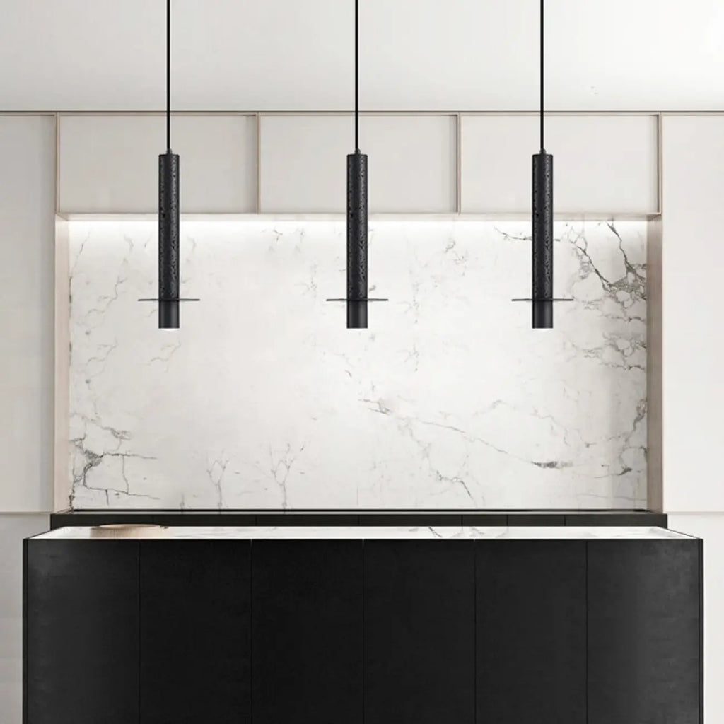 Art Deco Black Stone Geometric Bedroom LED Pendant Light