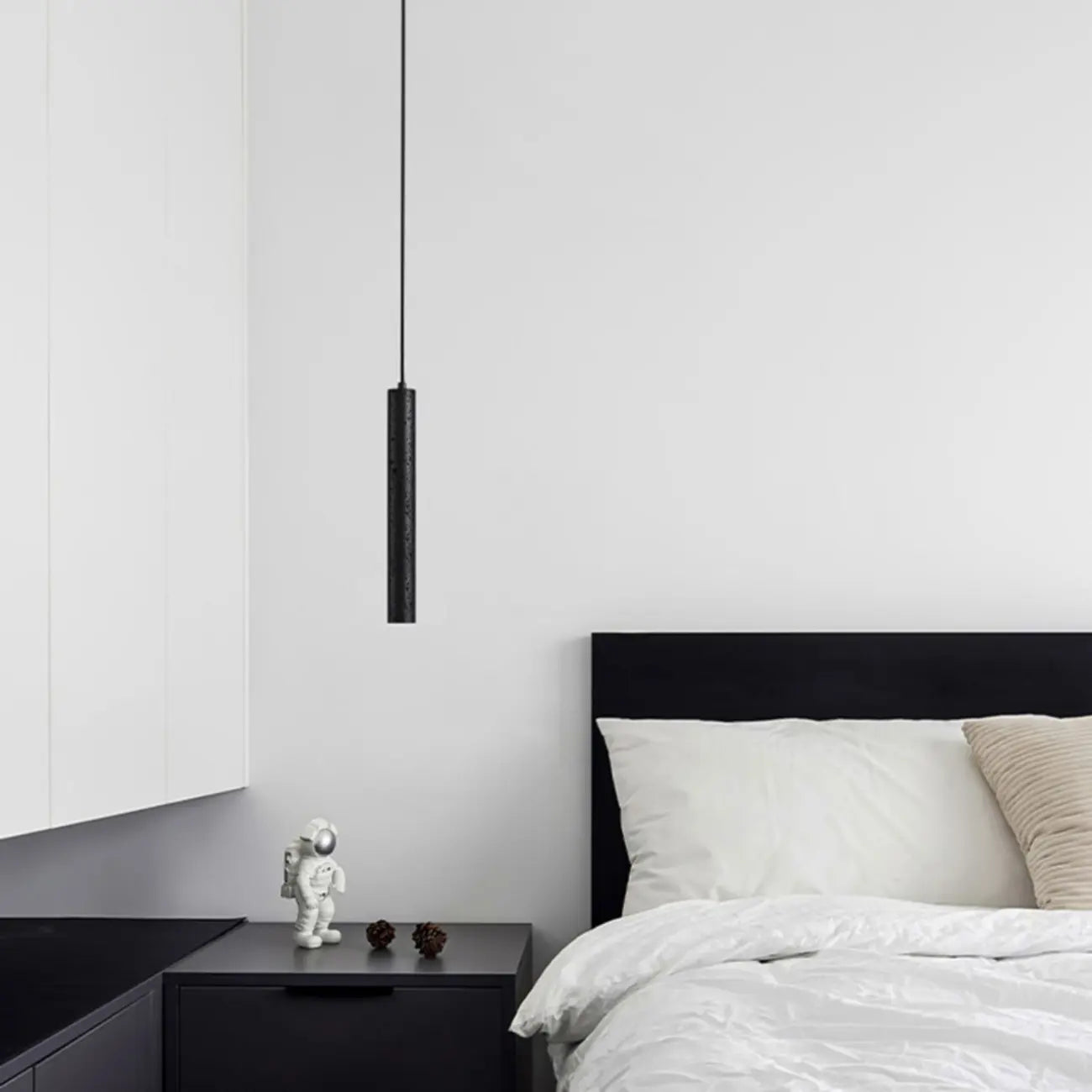 Art Deco Black Stone Geometric Bedroom LED Pendant Light