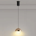 Modern Rose Gold Clear Globe Liftable Pendant Light