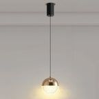 Modern Rose Gold Clear Globe Liftable Pendant Light