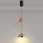 Modern Rose Gold Clear Globe Liftable Pendant Light