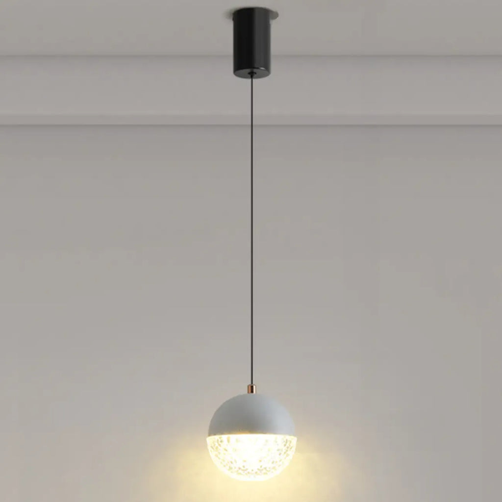 Modern Rose Gold Clear Globe Liftable Pendant Light