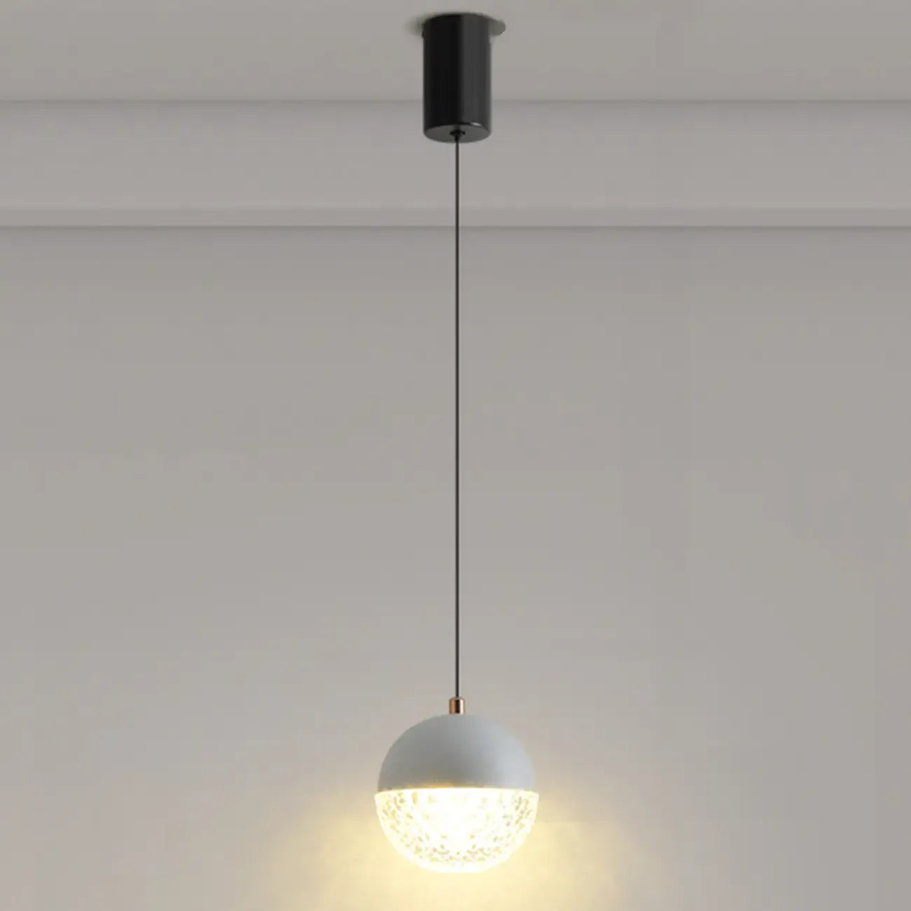 Modern Rose Gold Clear Globe Liftable Pendant Light