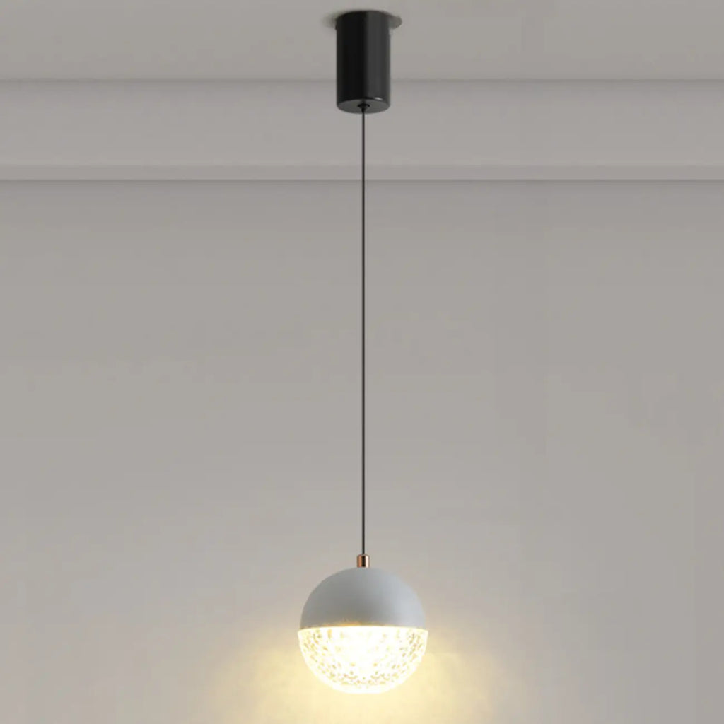 Modern Rose Gold Clear Globe Liftable Pendant Light
