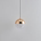 Modern Rose Gold Clear Globe Liftable Pendant Light