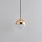Modern Rose Gold Clear Globe Liftable Pendant Light
