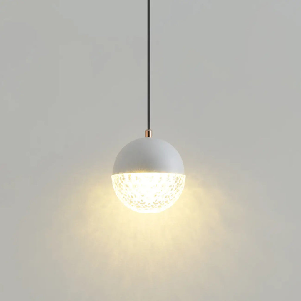 Modern Rose Gold Clear Globe Liftable Pendant Light