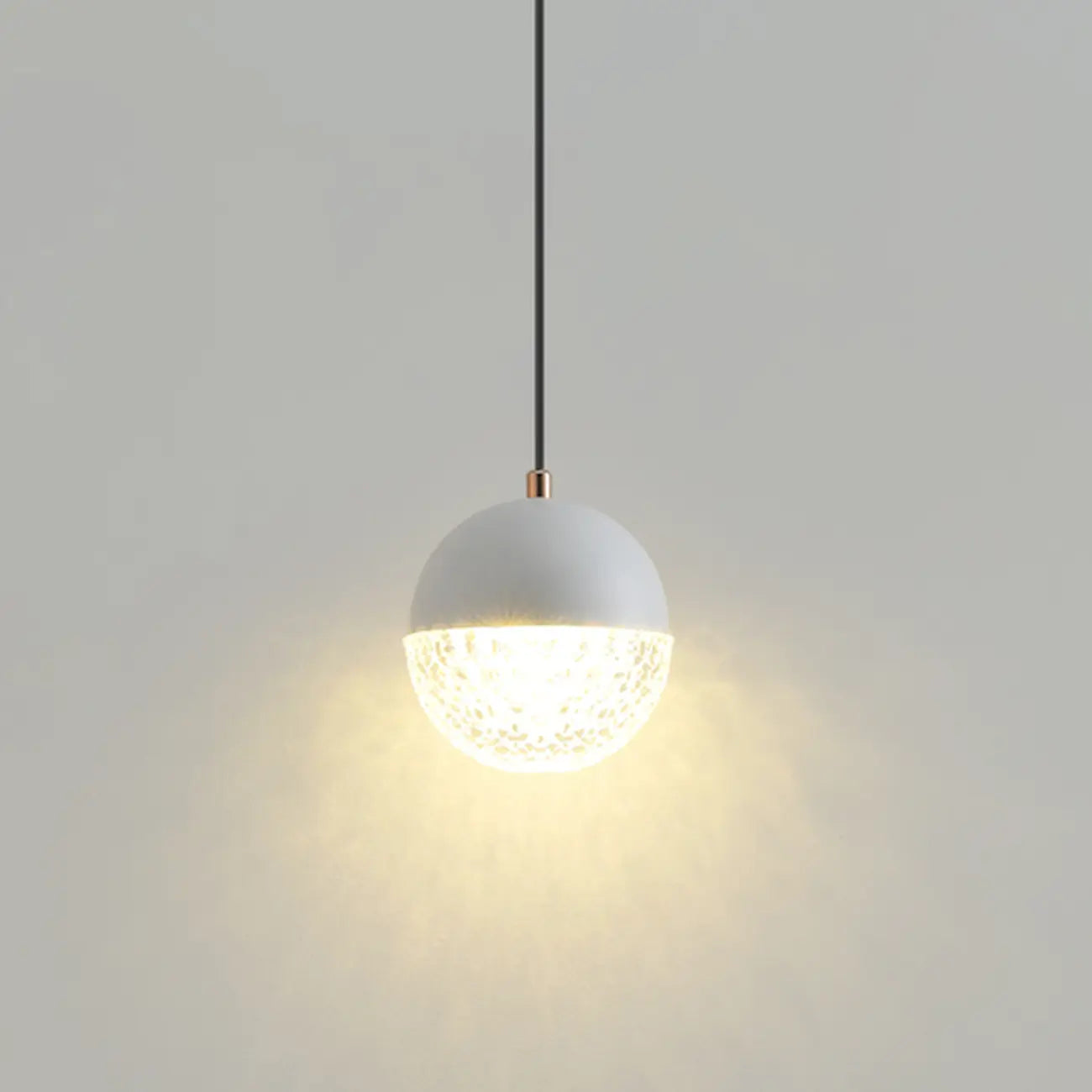 Modern Rose Gold Clear Globe Liftable Pendant Light