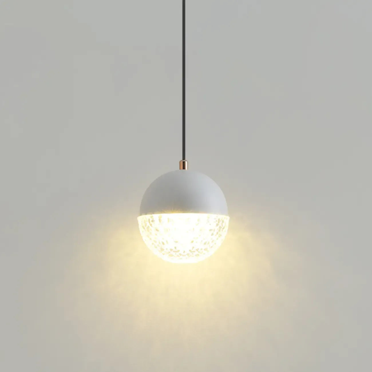 Modern Rose Gold Clear Globe Liftable Pendant Light