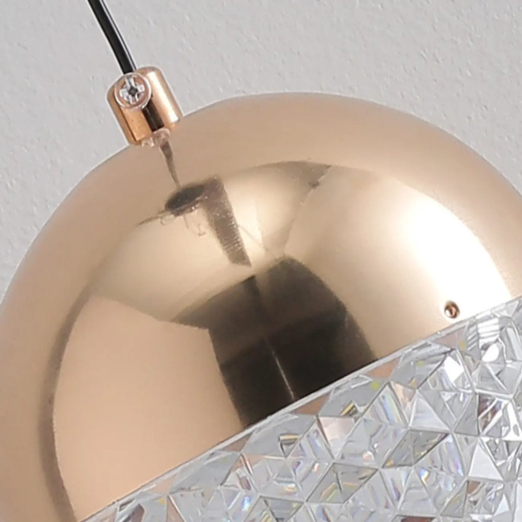 Modern Rose Gold Clear Globe Liftable Pendant Light