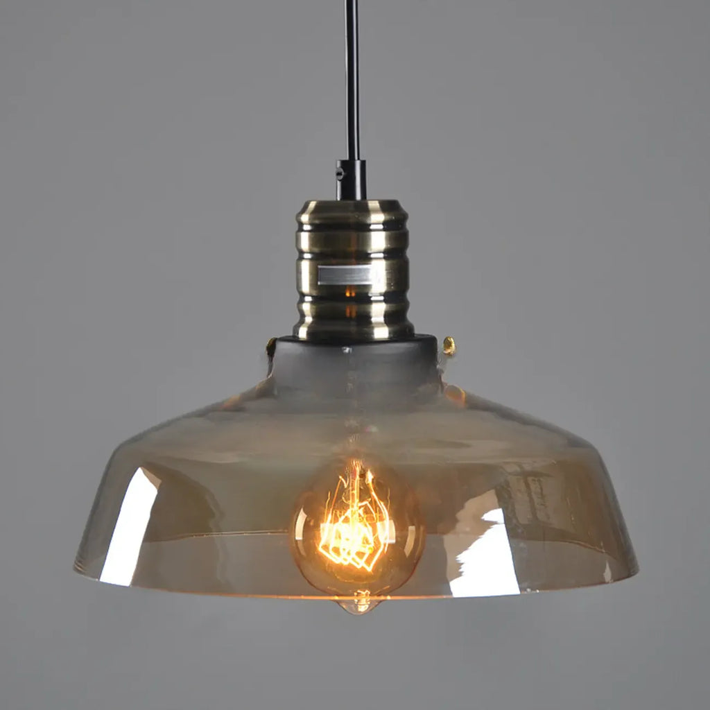 Modern Black Glass Pendant Light Adjustable Length for Kitchen