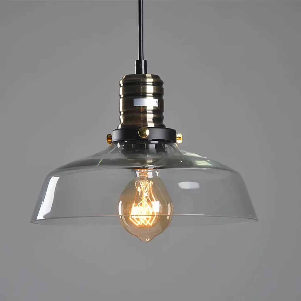 Modern Black Glass Pendant Light Adjustable Length for Kitchen