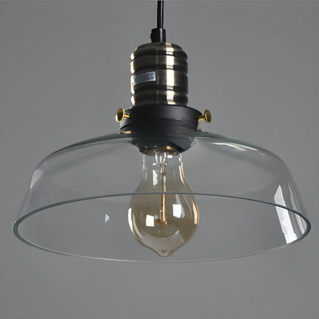 Modern Black Glass Pendant Light Adjustable Length for Kitchen
