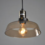 Modern Black Glass Pendant Light Adjustable Length for Kitchen