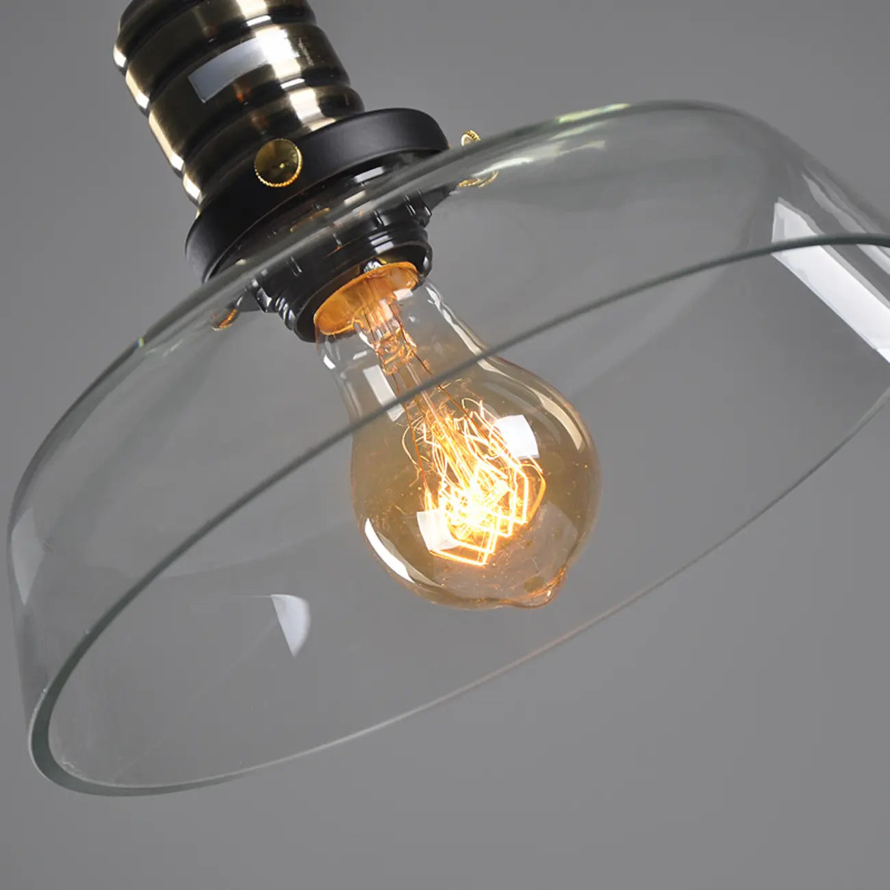 Modern Black Glass Pendant Light Adjustable Length for Kitchen