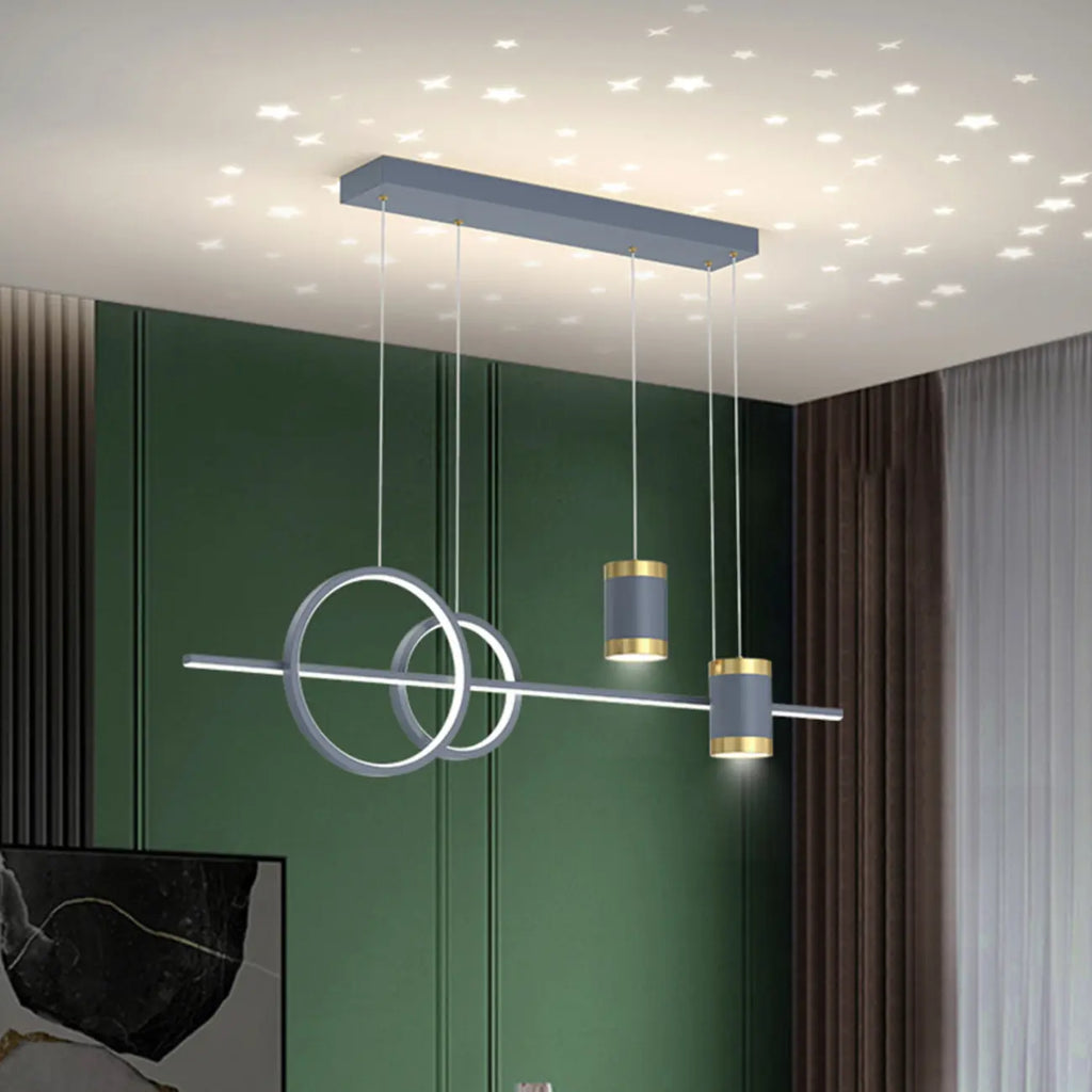 Stylish LED Metal Linear Island Light Adjustable for Dining Area