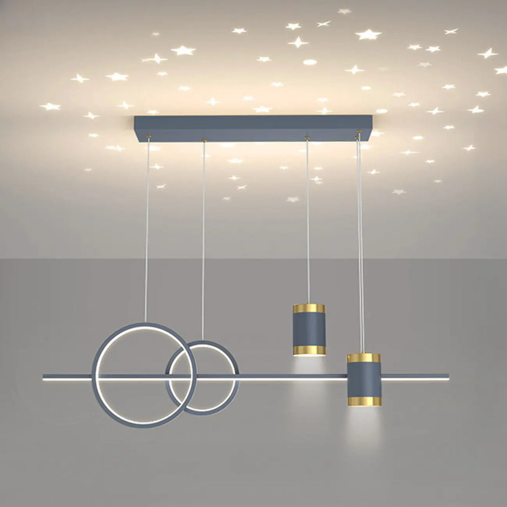 Stylish LED Metal Linear Island Light Adjustable for Dining Area