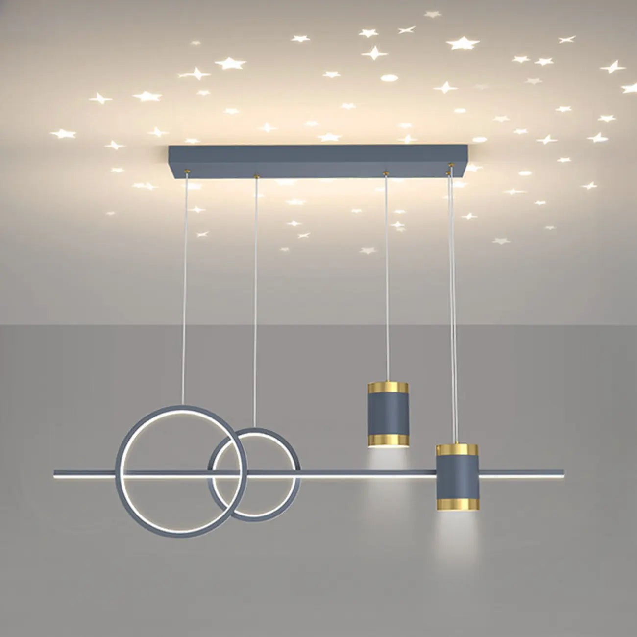 Stylish LED Metal Linear Island Light Adjustable for Dining Area