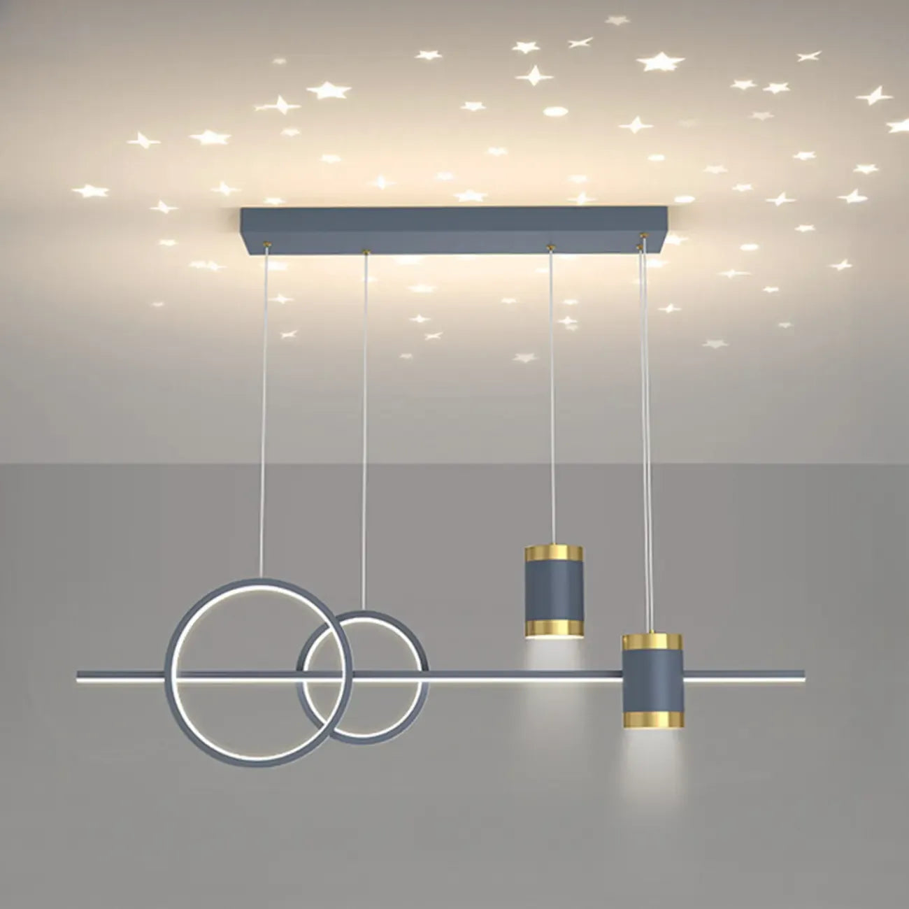 Stylish LED Metal Linear Island Light Adjustable for Dining Area