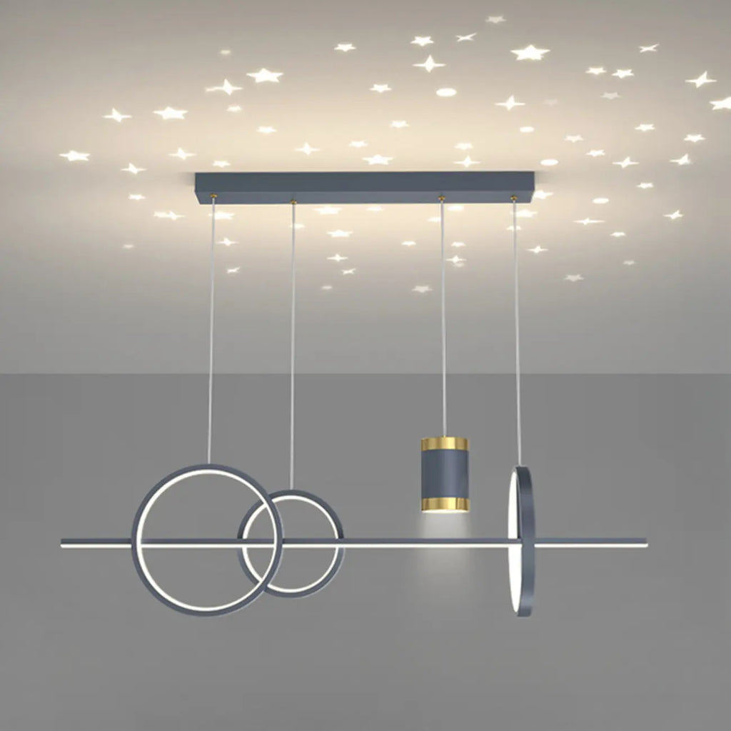 Stylish LED Metal Linear Island Light Adjustable for Dining Area