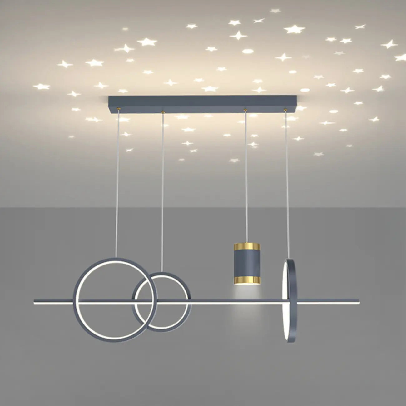 Stylish LED Metal Linear Island Light Adjustable for Dining Area