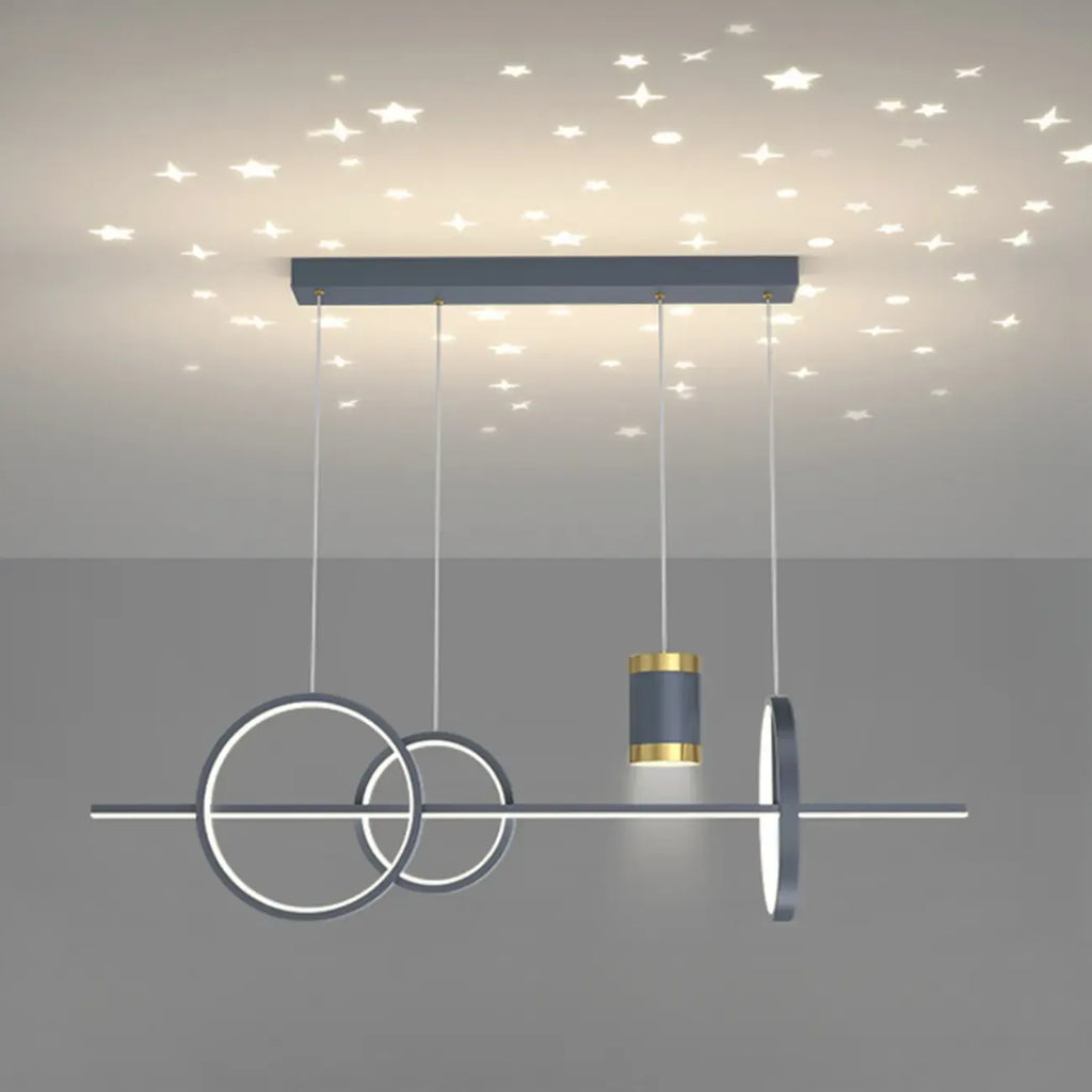 Stylish LED Metal Linear Island Light Adjustable for Dining Area