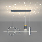 Stylish LED Metal Linear Island Light Adjustable for Dining Area