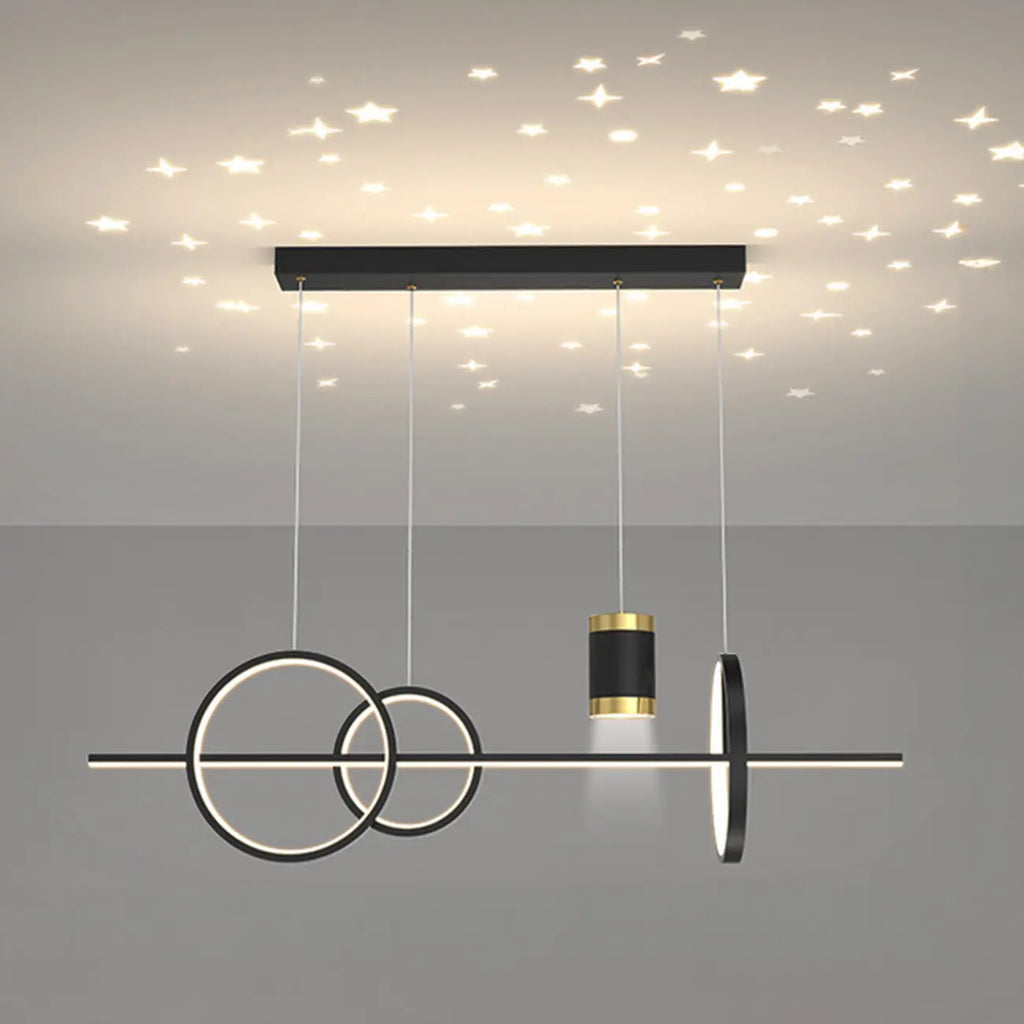 Stylish LED Metal Linear Island Light Adjustable for Dining Area