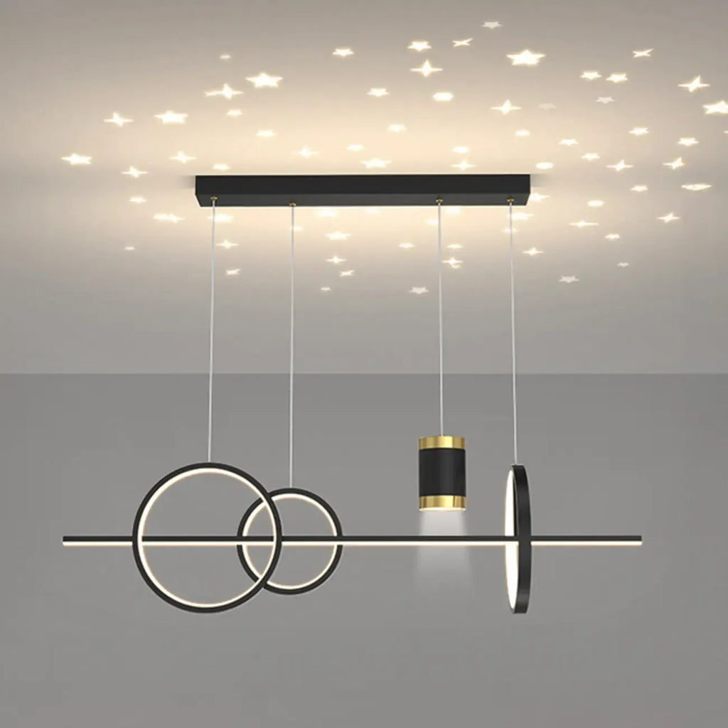 Stylish LED Metal Linear Island Light Adjustable for Dining Area