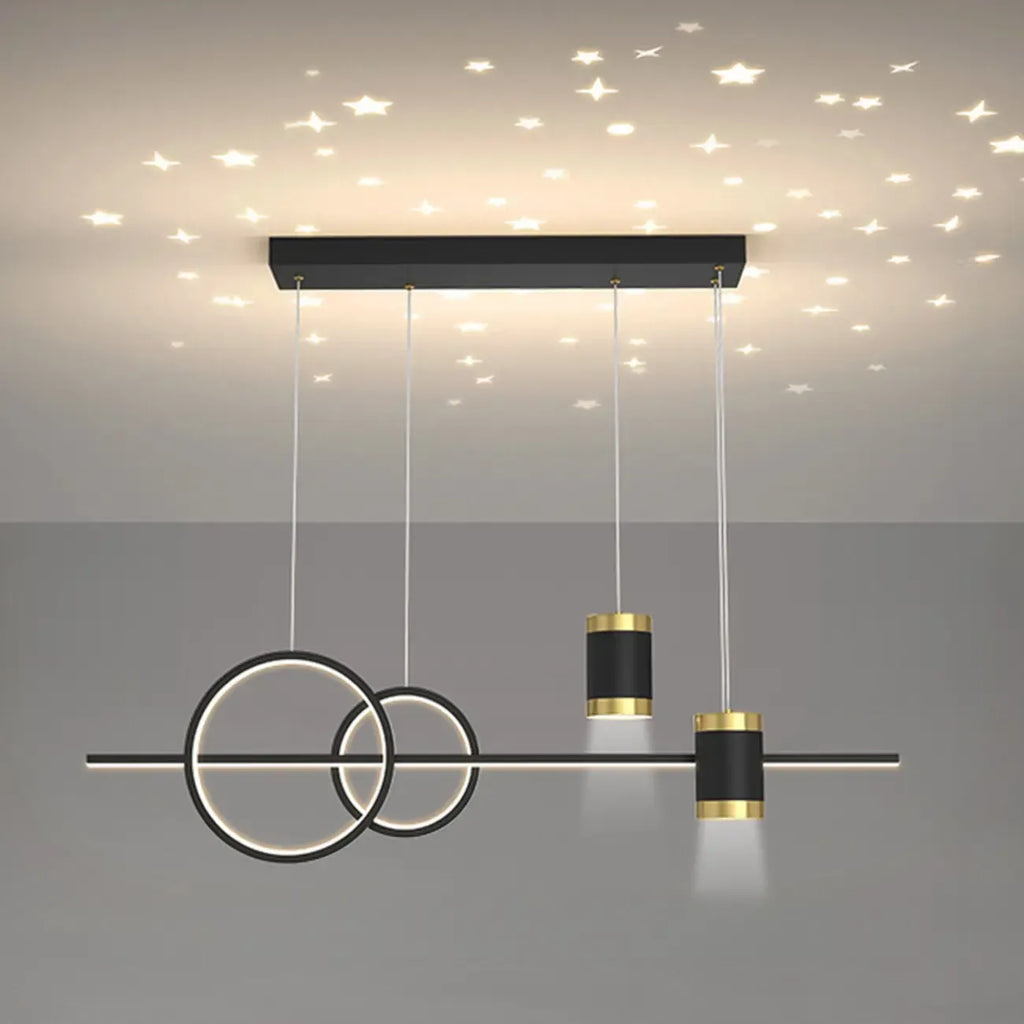 Stylish LED Metal Linear Island Light Adjustable for Dining Area
