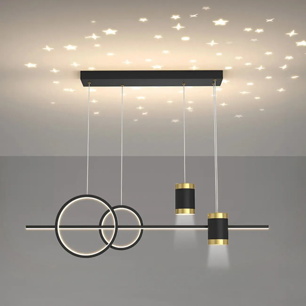 Stylish LED Metal Linear Island Light Adjustable for Dining Area