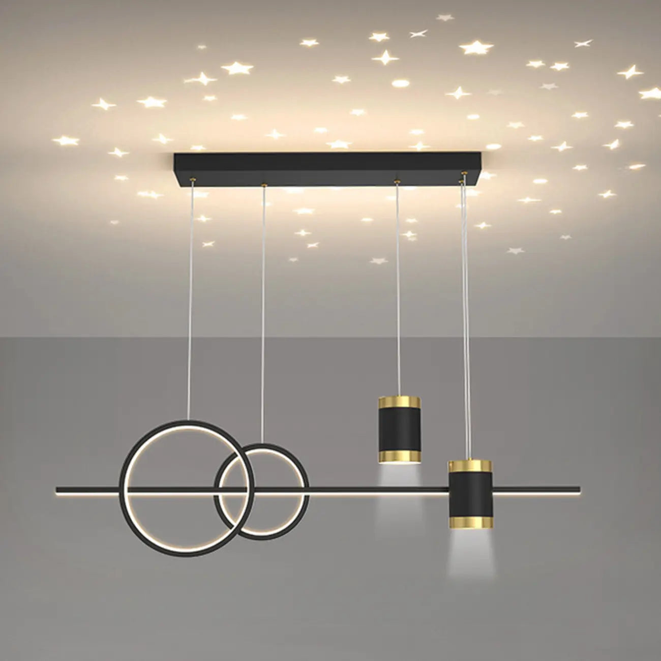 Stylish LED Metal Linear Island Light Adjustable for Dining Area
